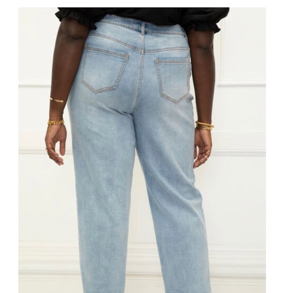 ELOQUII Elements Women's Plus Size Overlap Waist Jeans SZ 18 NWT - Picture 4 of 5